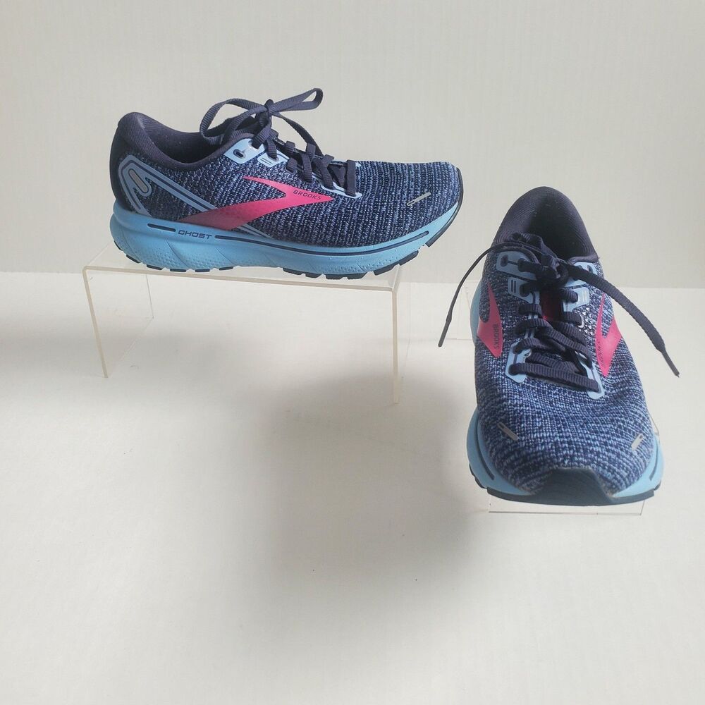Brooks Ghost 14 Women's Running Shoes Size 8 Blue Fuchsia Cushioned Walking